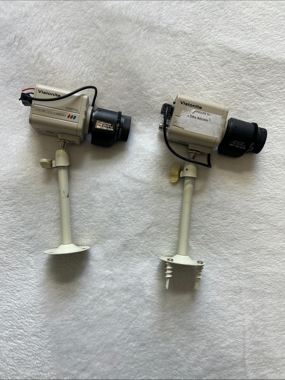 Set of Two Visionite Color CCD Security Cameras -Tan and Black
